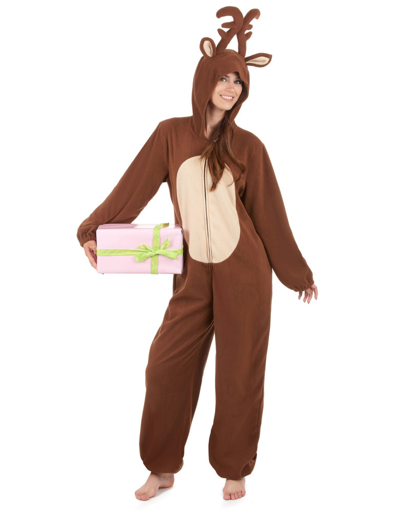 Déguisement Renne De Noël Femme - 4 Pièces (serre-tête, Tutu, Chaussettes, Tatouage) - Pour Fêtes Et Soirées