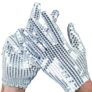 GANTS SEQUINS ARGENTÉS TAILLE UNIQUE