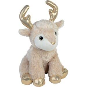 PELUCHE PAILLETÉE RENNE DORÉ 29 CM