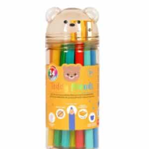 SET 24 CRAYONS DE COULEUR LEGAMI - TEDDY FRIENDS