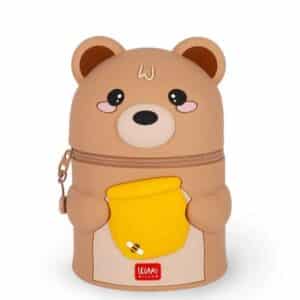 POT A CRAYONS EN SILICONE LEGAMI SUPER KAWAII - TEDDY BEAR